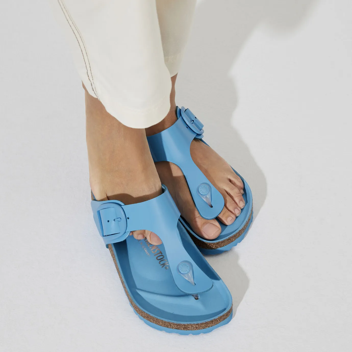 Birkenstock Thong Sandals<Gizeh Big Buckle High Shine Sky Blue
