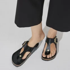 Birkenstock Thong Sandals<Gizeh Big Buckle High Shine Black