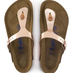 Birkenstock Thong Sandals<Gizeh Soft Footbed Metallic Copper