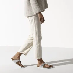 Birkenstock Thong Sandals<Gizeh Soft Footbed Metallic Silver