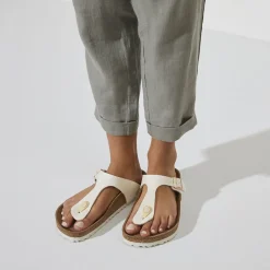 Birkenstock Thong Sandals<Gizeh Vegan Canvas Eggshell