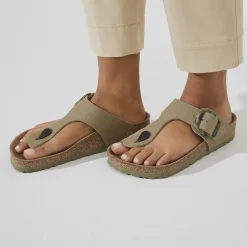 Birkenstock Thong Sandals<Gizeh Vegan Big Buckle Faded Khaki