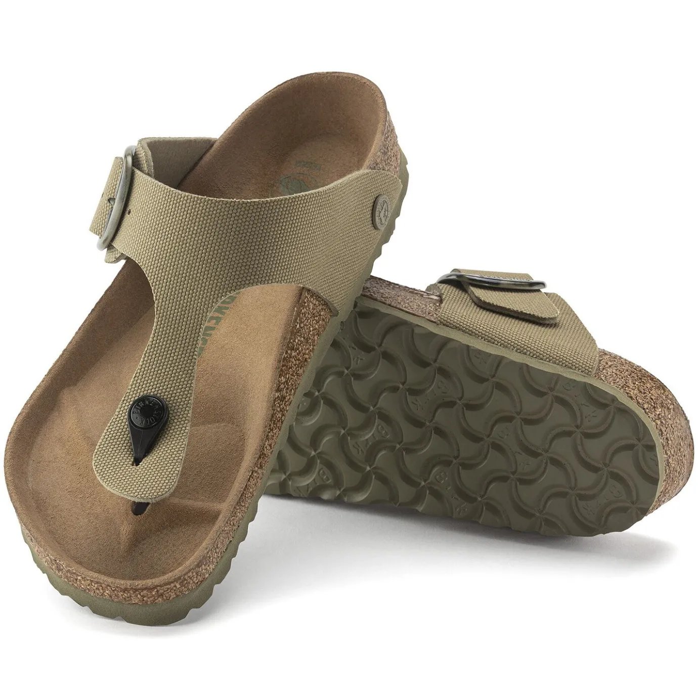 Birkenstock Thong Sandals<Gizeh Vegan Big Buckle Faded Khaki