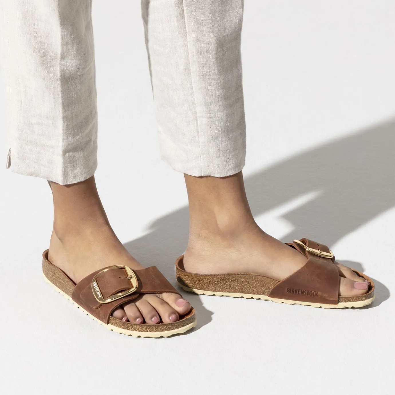 Birkenstock One-Strap Sandals<Madrid Big Buckle Cognac