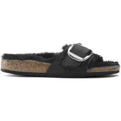 Birkenstock One-Strap Sandals<Madrid Big Buckle Shearling Black