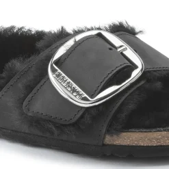 Birkenstock One-Strap Sandals<Madrid Big Buckle Shearling Black
