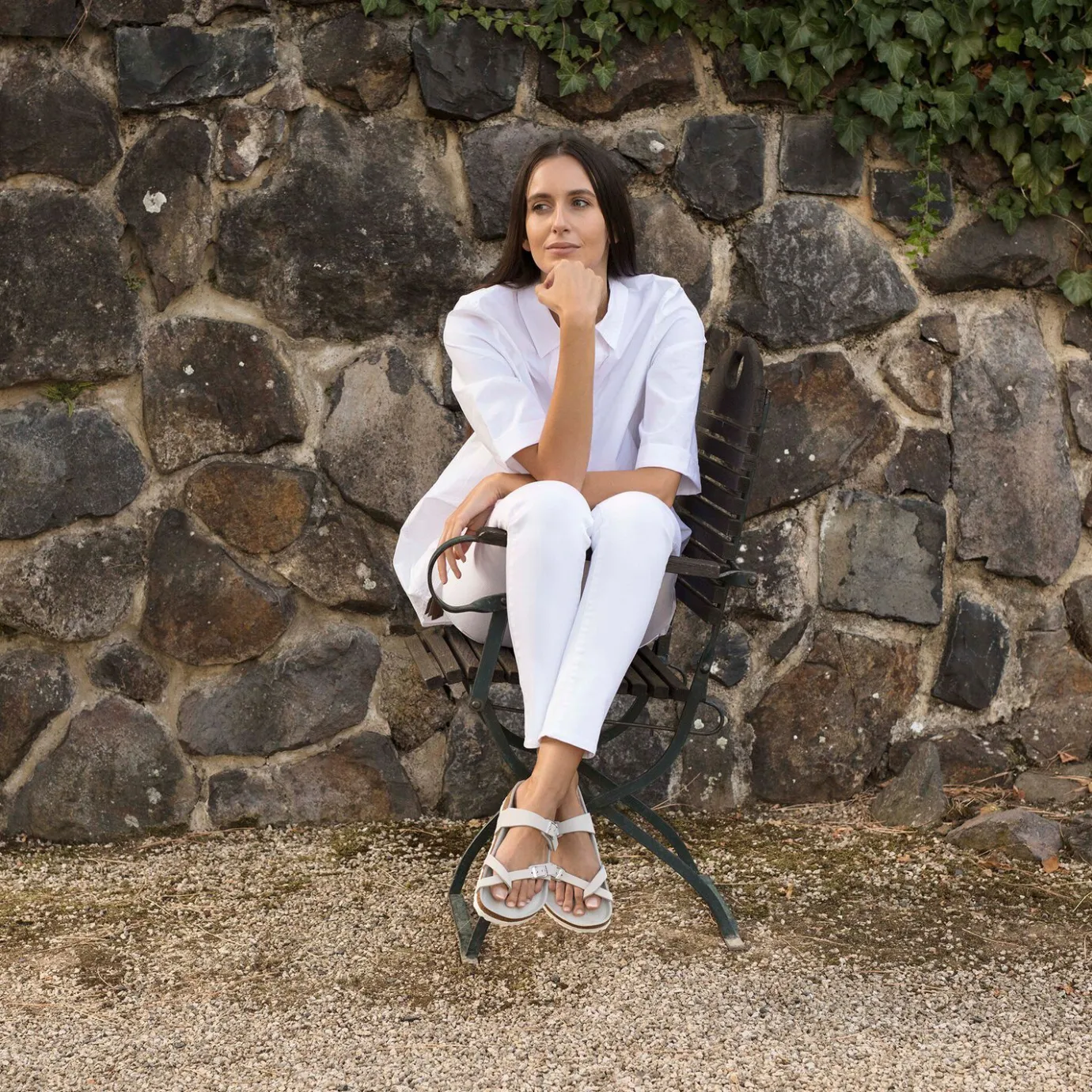 Birkenstock Two-Strap Sandals<Mayari White