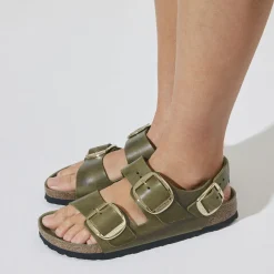 Birkenstock Multi-Strap Sandals<Milano Big Buckle Olive Green
