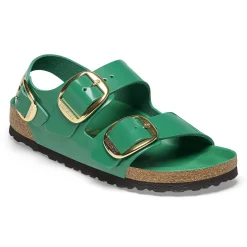 Birkenstock Ankle-Strap Sandals<Milano Big Buckle High-Shine Digital Green