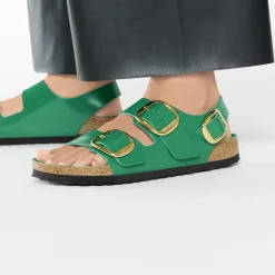 Birkenstock Ankle-Strap Sandals<Milano Big Buckle High-Shine Digital Green