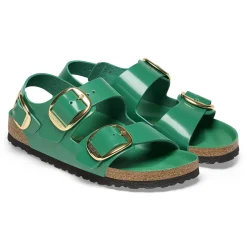 Birkenstock Ankle-Strap Sandals<Milano Big Buckle High-Shine Digital Green