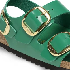 Birkenstock Ankle-Strap Sandals<Milano Big Buckle High-Shine Digital Green