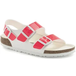 Birkenstock Ankle-Strap Sandals<Milano Bs Neon Pink/White Patent