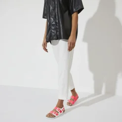Birkenstock Ankle-Strap Sandals<Milano Bs Neon Pink/White Patent