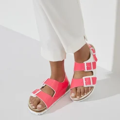 Birkenstock Ankle-Strap Sandals<Milano Bs Neon Pink/White Patent