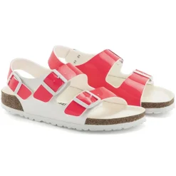 Birkenstock Ankle-Strap Sandals<Milano Bs Neon Pink/White Patent